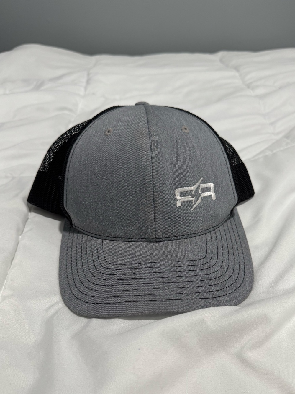 RA Richardson 112 Trucker Hat Gray/Black Snapback Mesh Cap